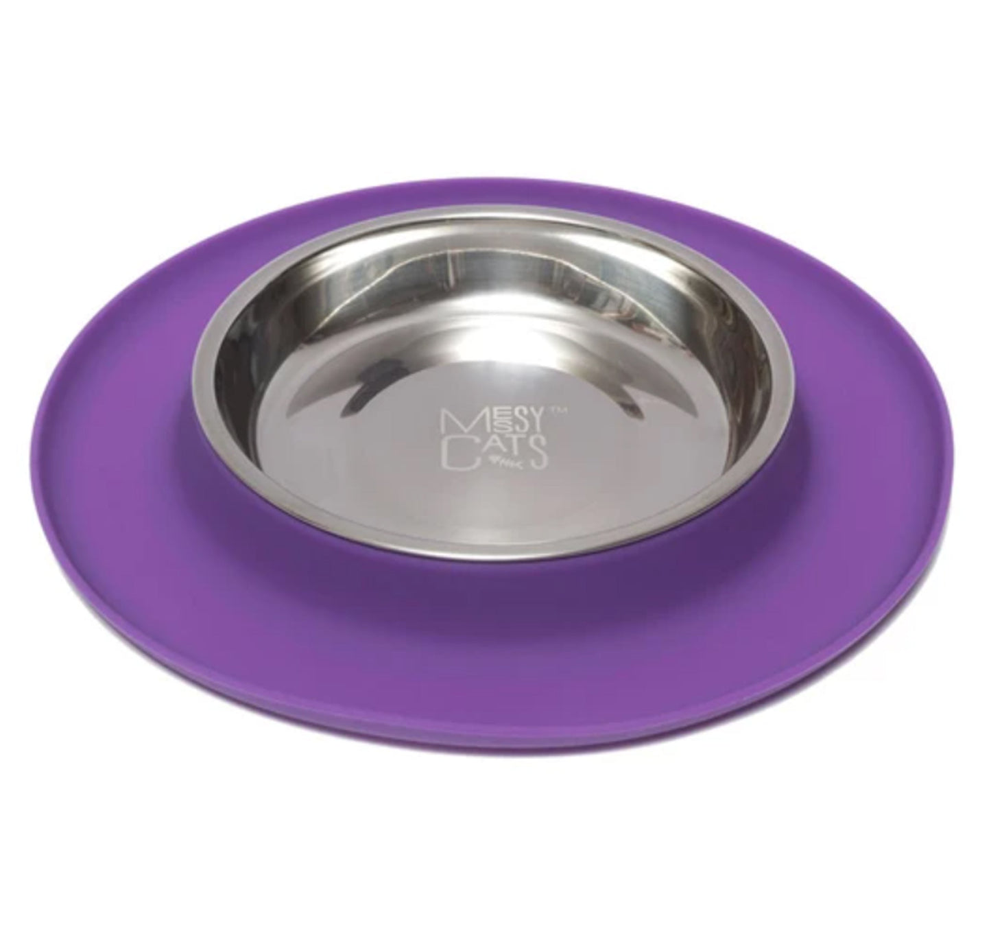 Single Silicone Cat Feeder with Stainless Steel Bowl