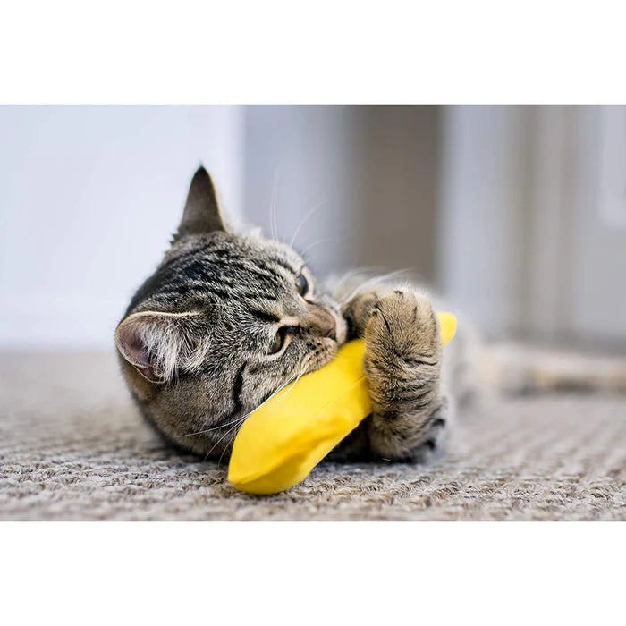 Yeowww Banana Catnip Cat Toy Yellow, 7 in