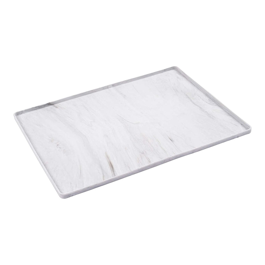 Silicone Non-Slip Pet Bowl Mat with Raised Edge, Small 15.75" x 12"