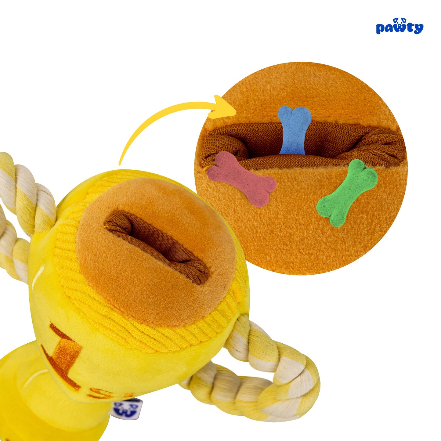 Trophy dog toy feature
