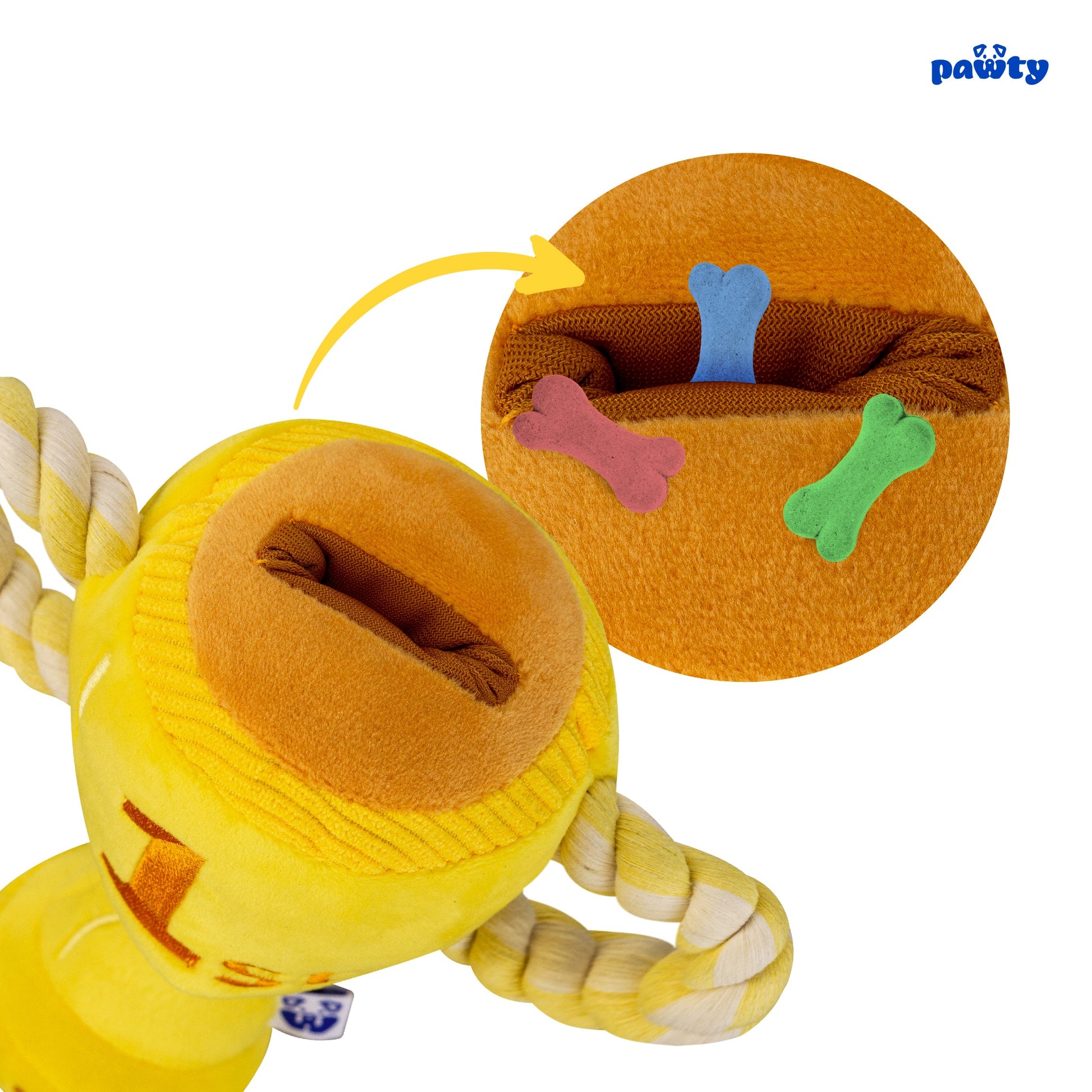 Trophy dog toy feature