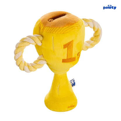 Trophy dog toy treat slot