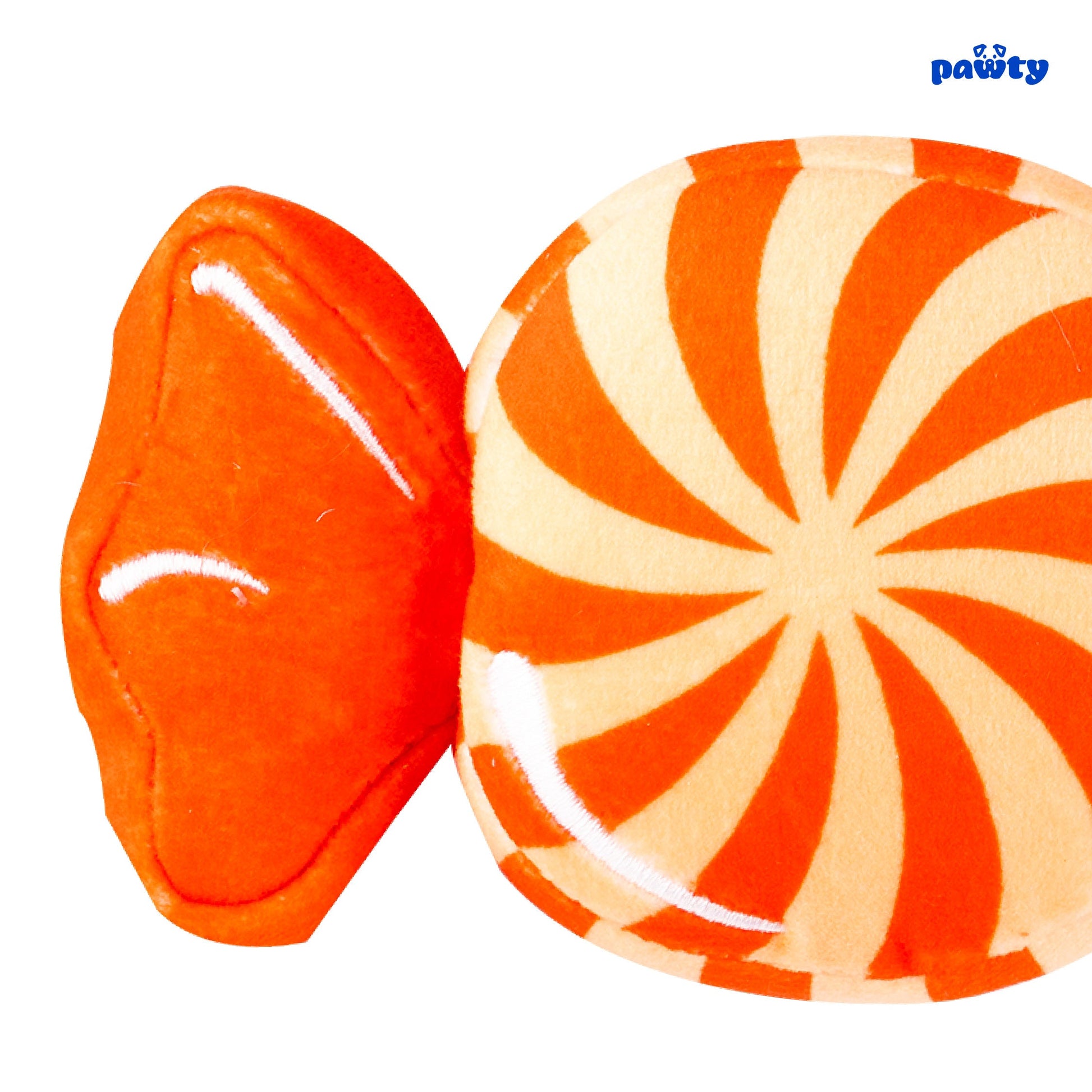 Candy swirl dog toy crinkle and squeaker