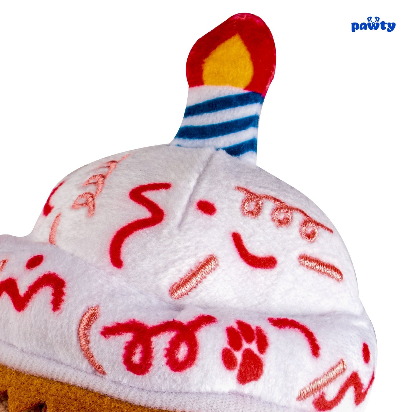 Pink cupcake plush dog toy
