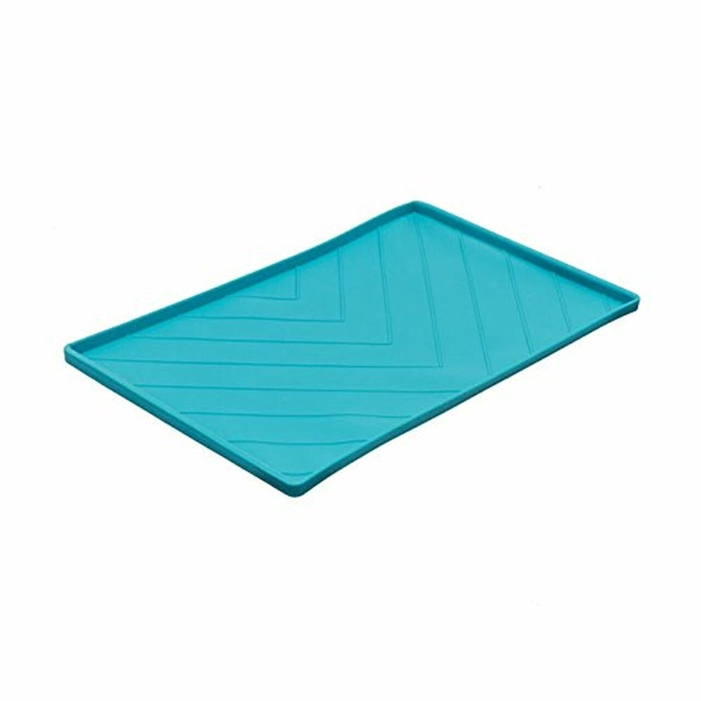 Silicone Non-Slip Dog Bowl Mat with Raised Edge to Contain the Spills, Medium 19.7"x11.8"