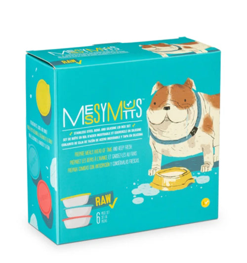 Three Stainless Steel Dog Bowls and Three Silicone Lids, Extra  Large, 6 Cups Per Bowl