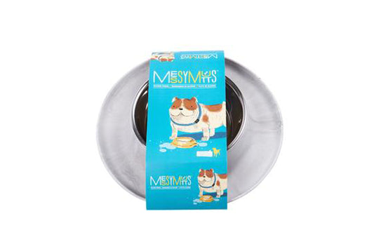 Single Silicone Dog Feeder with Stainless Bowl, Medium, 1.5 Cups, Marble