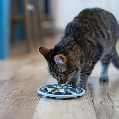 Messy Cats Interactive Slow Feeder, 6", Cool Grey