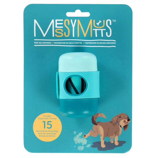 Messy Mutts Dog Waste Bag Holder With Strap Blue