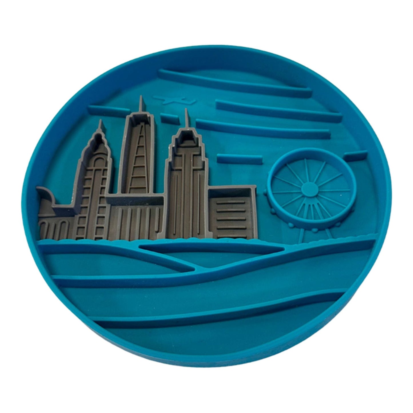 Urban City Scene 8" Silicone Therapeutic Dog Lick Bowl-Interactive Dog Feeder