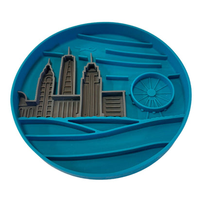 Urban City Scene 8" Silicone Therapeutic Dog Lick Bowl-Interactive Dog Feeder