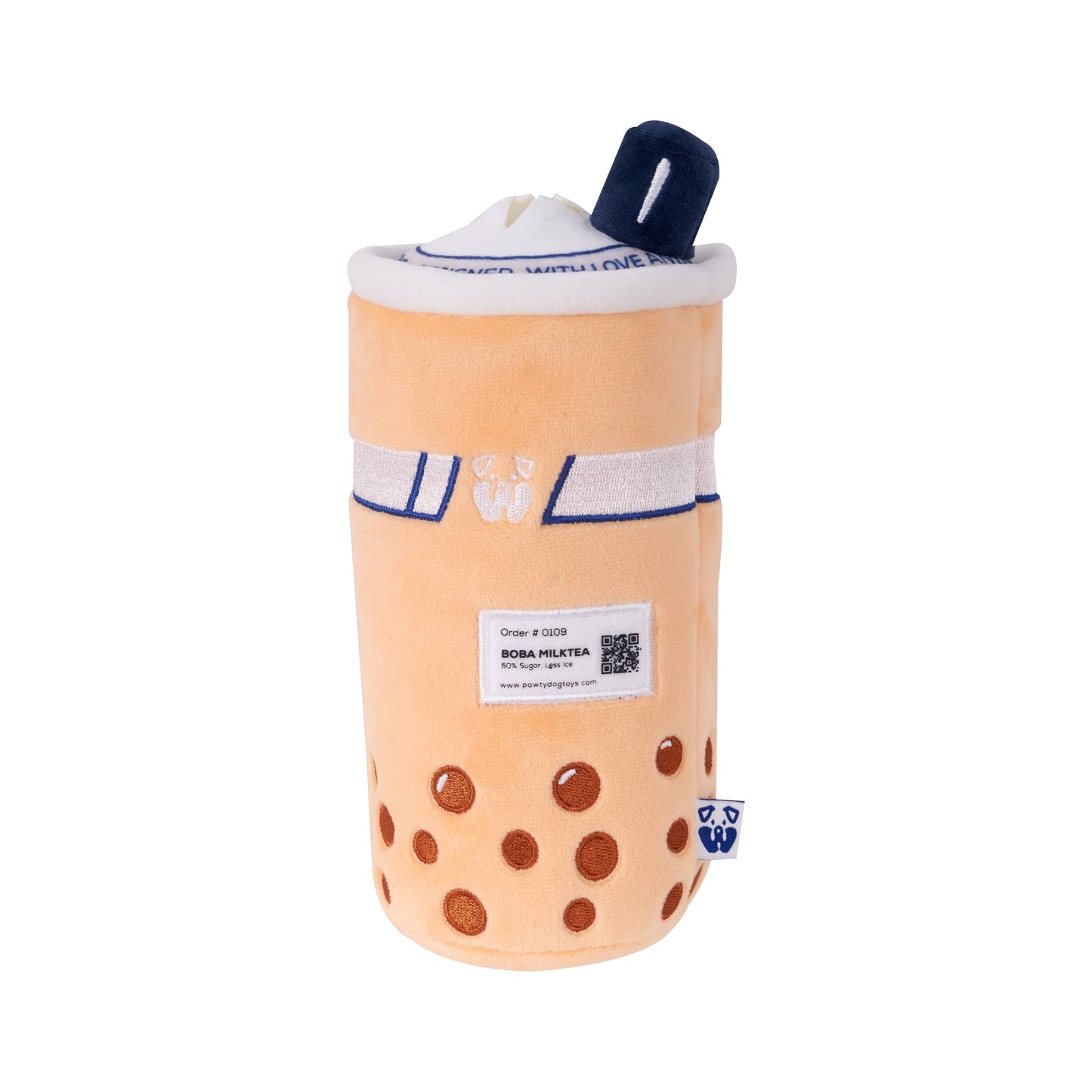Boba bubble tea plush dog toy