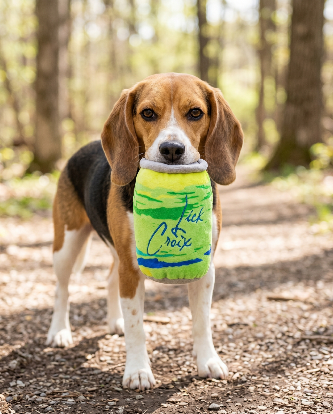 LickCroix Barkling Water Lickety Lime Plush Dog Toy