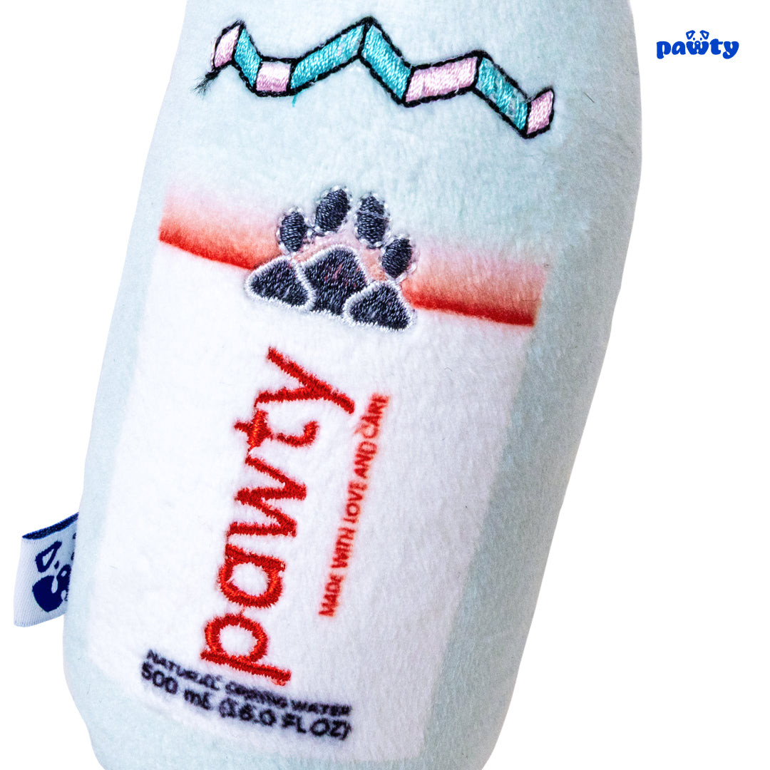 Water bottle dog toy feature