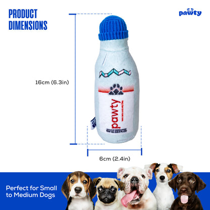 Water bottle dog toy with dog